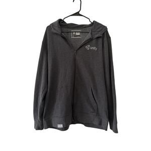 New Era Full Zip Gray Men’s Hoodie XL Unity Logo Neck Zip No Drawstring